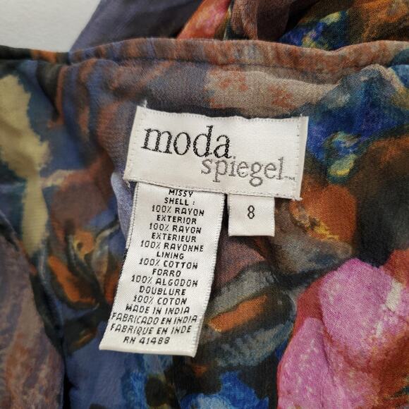 Fairy Grunge Y2k Whimsigoth Dress Womens 8 Dark Floral Button Front Lined Boho - Picture 3 of 14